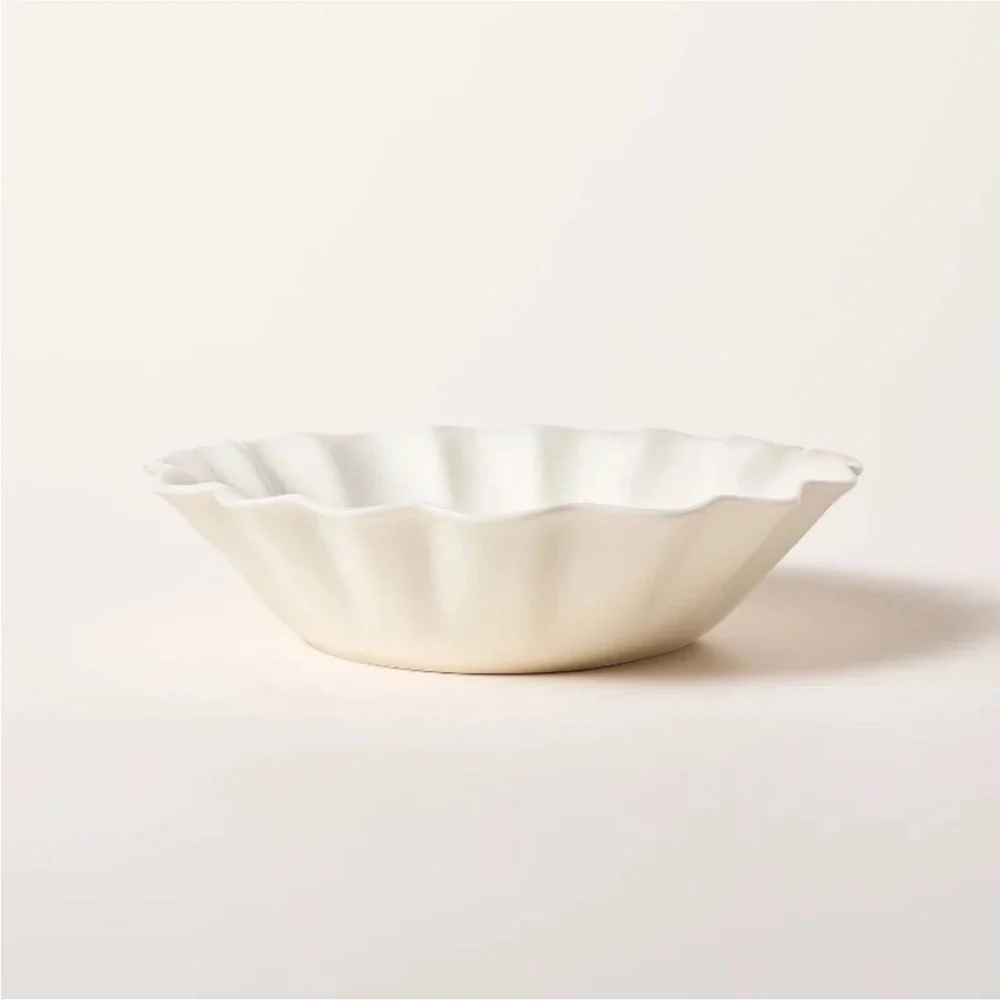 Ruffled Ceramic Serving Bowl Cream - Kate Spade New York x Target